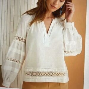 Marie Oliver cream blouse sz S